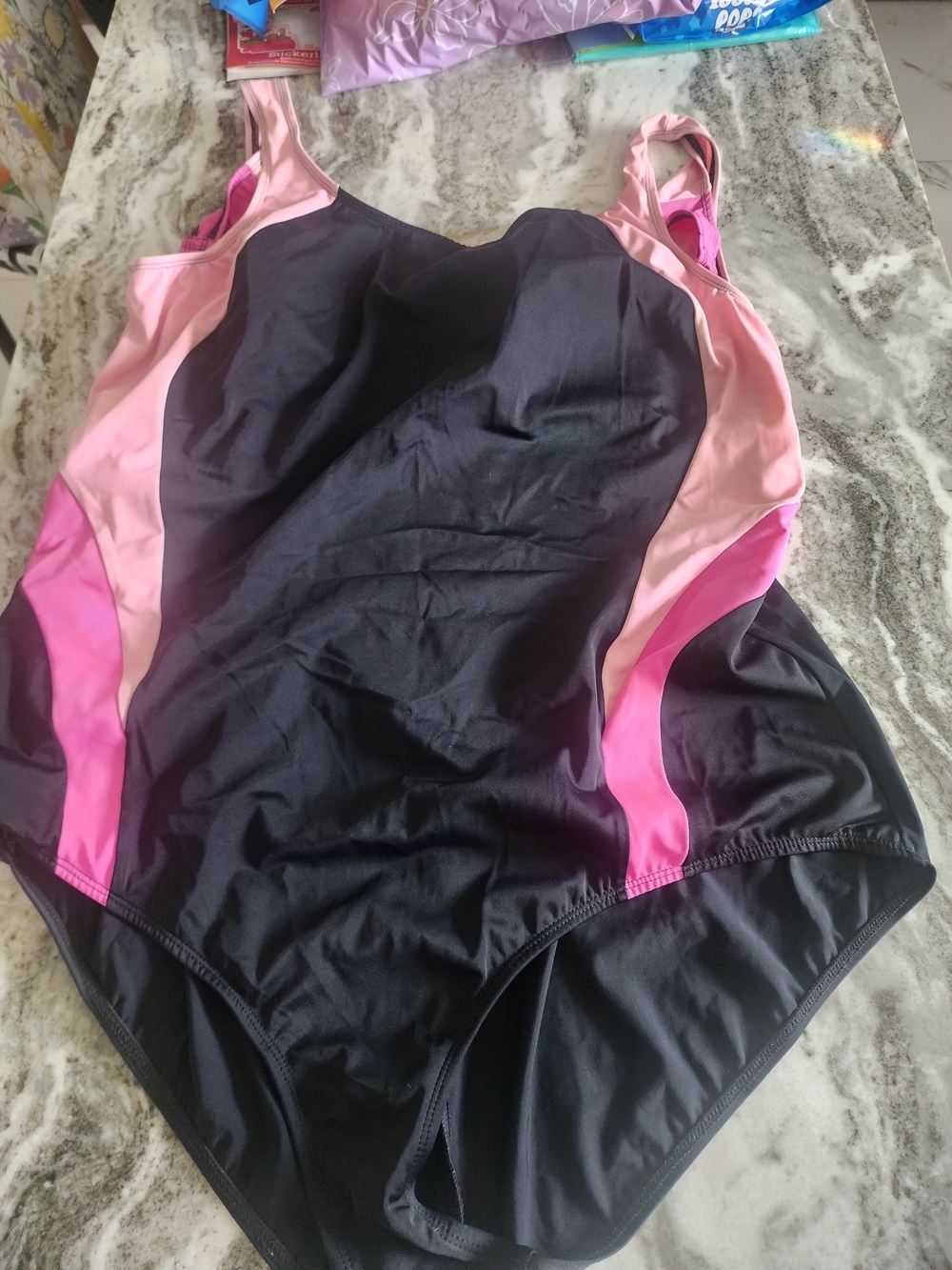 Black and Pink Women’s One-Piece Swimsuit New Without Tag